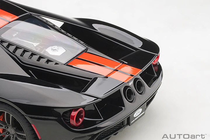 AUTOart 2017 Ford GT Shadow Black w/ Orange Stripes 1:18 - Image 12