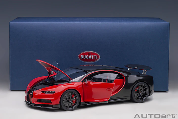 AUTOart 2019 Bugatti Chiron Sport Italian Red w/ Carbon Fiber 1:18 - Image 21