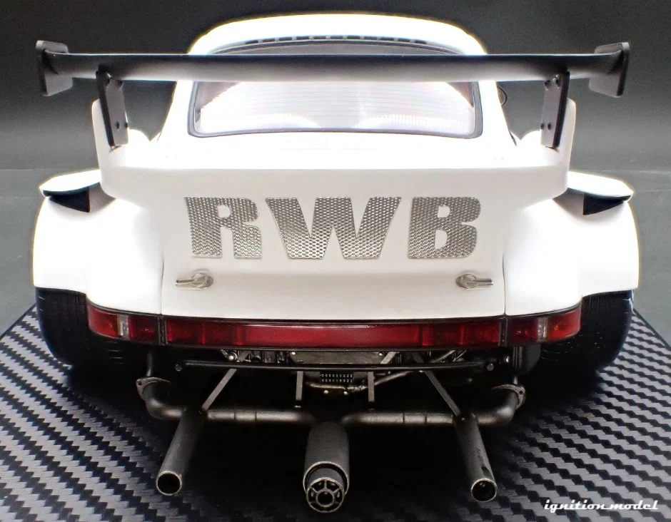Ignition-Model Porsche 911 RWB 930 Matte White w/ Work S1 Wheels 1:18 - Image 7