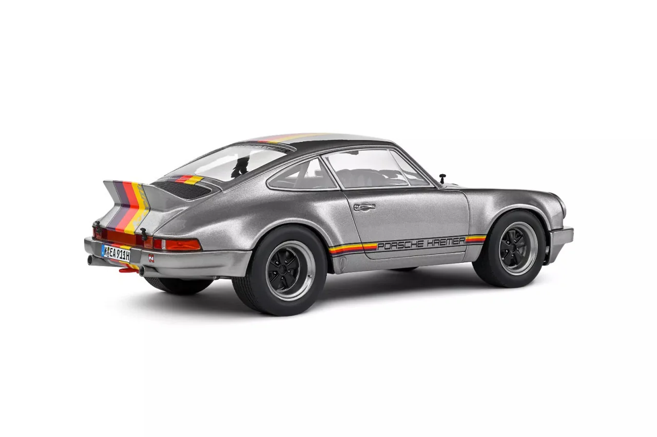 Solido 1973 Porsche 911 RSR Kremer Design Rally Silver 1:18 - Image 5