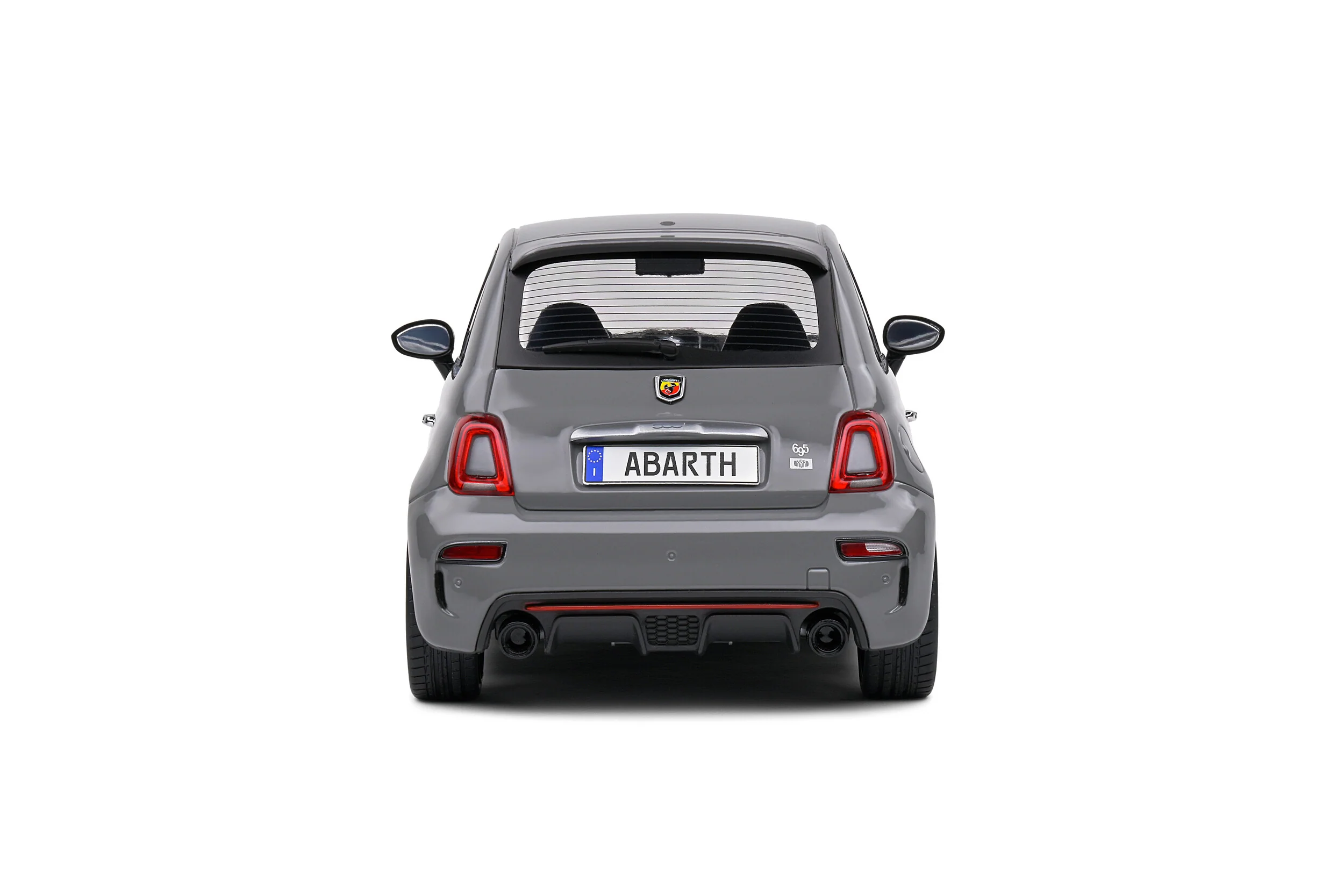 Solido 2022 Fiat 695 (500) Abarth XSR Edition Yamaha Record Grey w/ Red Stripe 1:18 - Image 3