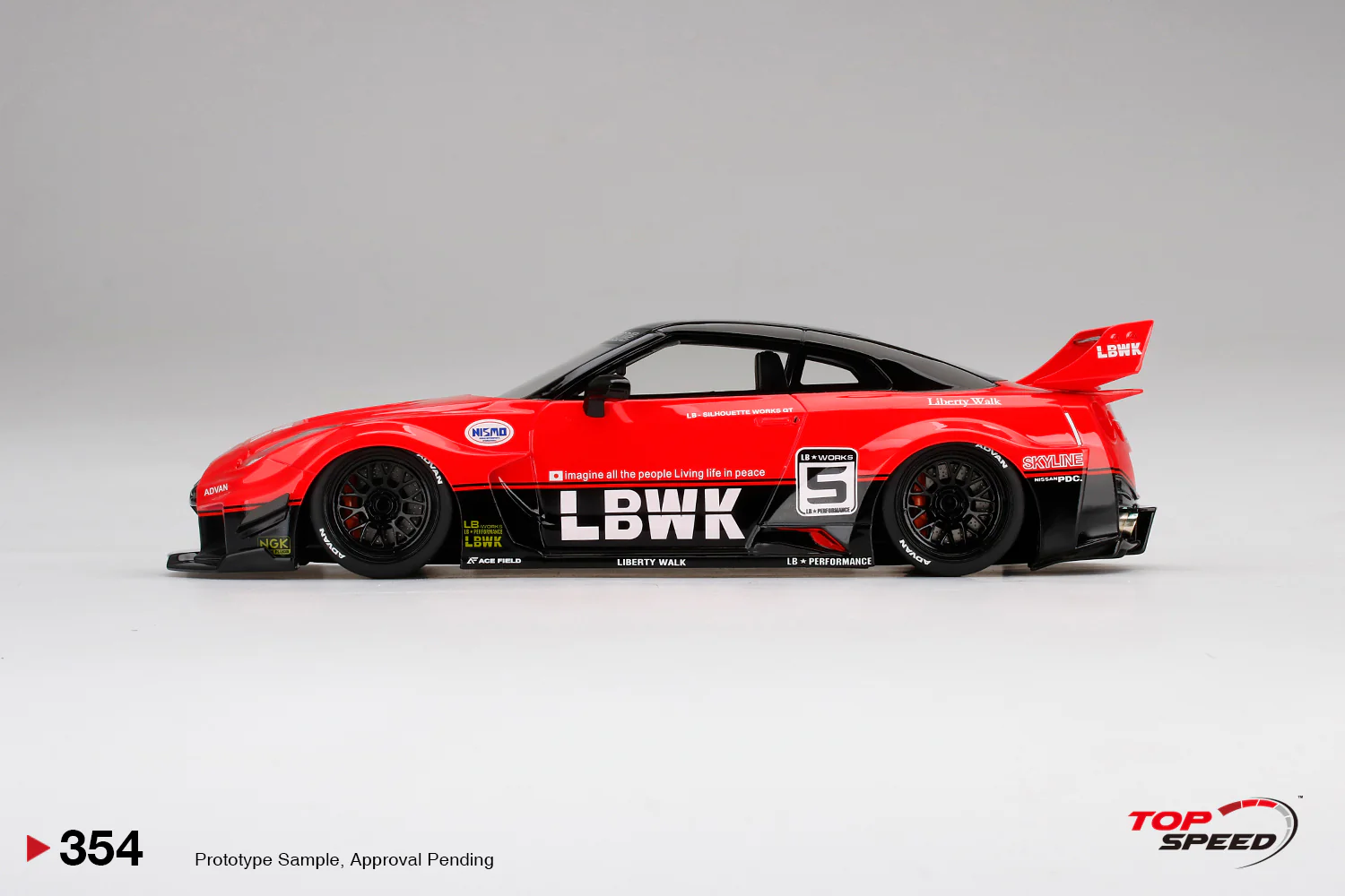 Topspeed 1:18 LB-Silhouette WORKS GTR NISSAN 35GT-RR Ver.1 Red/Black - Image 3