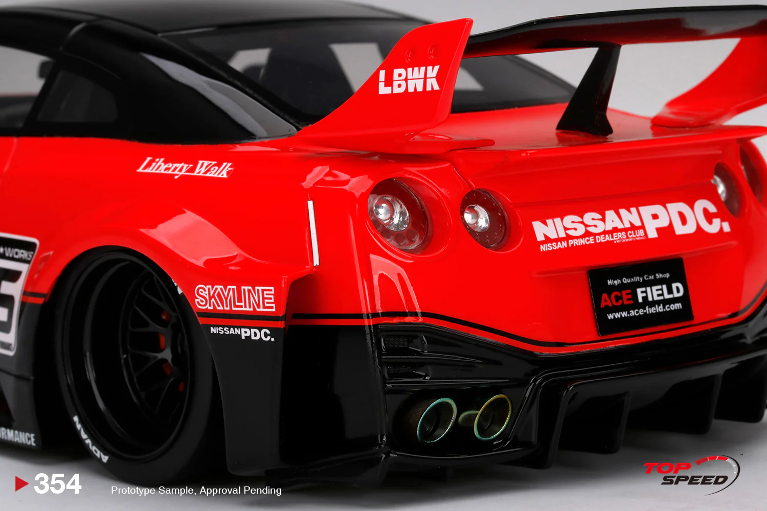 Topspeed 1:18 LB-Silhouette WORKS GTR NISSAN 35GT-RR Ver.1 Red/Black - Image 6